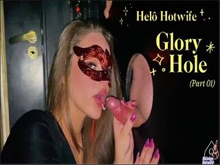 WIFE DOING GLORY HOLE IN STRANGER WITH CUCKOLD JUST WATCHING