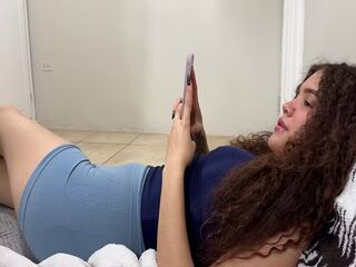 My beautiful curly-haired stepsister insists on sucking my cock and then she fucks me desperately